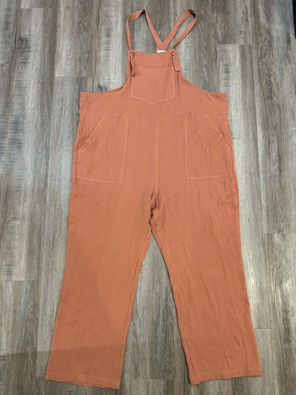 Boho Chic Gauze Cotton Rust Overalls NWT Women’s size XXL - Picture 2 of 12